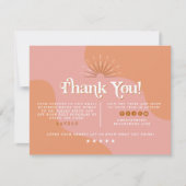 TRIXIEレトロオレンジピンク70sビジネスサンキュー 招待状 (正面)