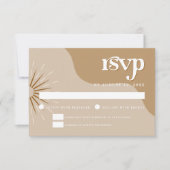 TRIXIEレトロベージュ70のテーマの結婚式RSVPカード 招待状 (正面)