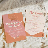 TRIXIEレトロ70のディスコピンク&オレンジバチェロレッテ 招待状