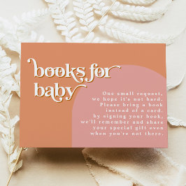 TRIXIEレトロ70のピンクのオレンジ色の本ベビーカード 招待状