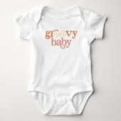 TRIXIEレトロ70をテーマにしたGroovyベビー ベビーボディスーツ (正面)