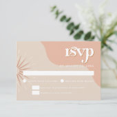 TRIXIE レトロなフラッシュ 70年代をテーマにした結婚式の出欠確認カード 招待状 (スタンド正面)