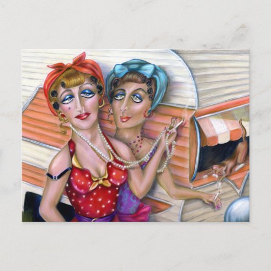 Trixie Sisters:ピンクのトレーラーシリーズ ポストカード (正面)