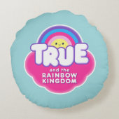 TRK -ティール（緑がかった色）パターン ラウンドクッション (裏面)