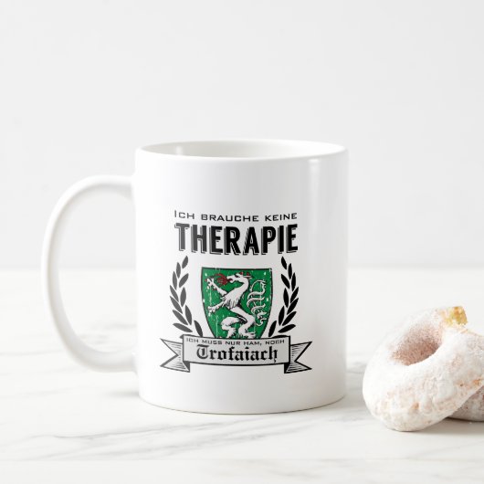 Trofaiach meine Steiermark Österreich Therapie コーヒーマグカップ (ドーナツ)