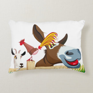 Trois animaux de ferme sur votre coussin アクセントクッション