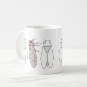 Trois cigales de Provence dessin au trait. コーヒーマグカップ (正面左)