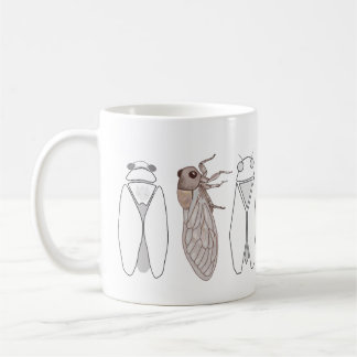 Trois cigales de Provence dessin au trait. コーヒーマグカップ