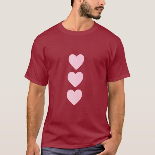 Trois cœurs en ligne : amour et simplicité tシャツ (正面)