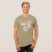 Trois petits tigres adorables aux pelages variés. トライブレンドＴシャツ (正面全面)