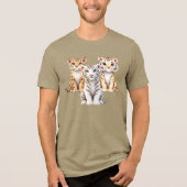Trois petits tigres adorables aux pelages variés. トライブレンドＴシャツ (正面)