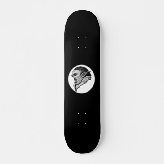 Troll black and white design スケートボード (正面)
