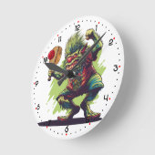 Troll in the Kitchen Pickleball  ラウンド壁時計 (傾斜)