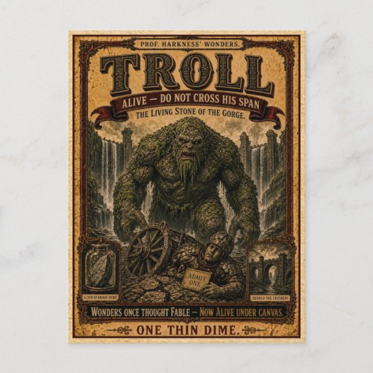Troll, Vintage Circus Monster ポストカード (正面)