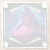 Troll With Glowing Glass Pyramid And Hummingbirds ガラスコースター (裏面)
