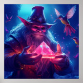 Troll With Glowing Glass Pyramid And Hummingbirds ポスター (正面)