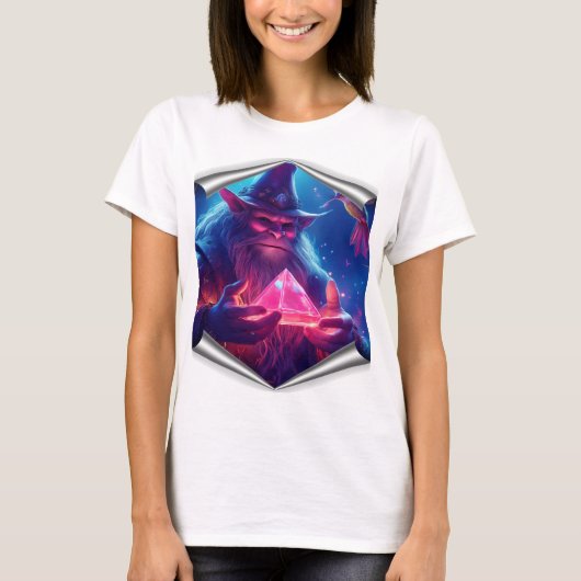 Troll With Glowing Glass Pyramid And Hummingbirds Tシャツ (正面)
