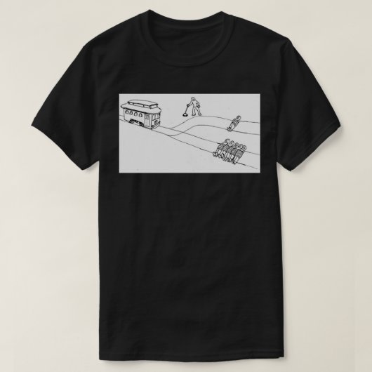 Trolleyの問題1 Tシャツ (デザイン正面)