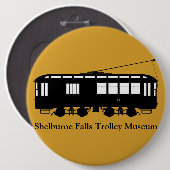 Trolley#10, Shelburne秋Trolley Museum 缶バッジ (正面&裏面)