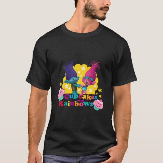 Trolls ブランチとポピーのカップケーキ tシャツ (正面)