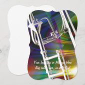Tromboneカードまたは招待のスライド追加文字 招待状 (正面/裏面)