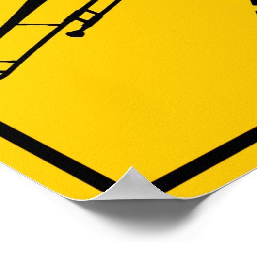Trombone Crossing Highway Sign ポスター (角)