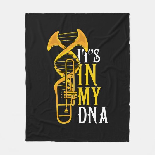 Trombone Gift Men Jazz Music Marching Band フリースブランケット (正面)