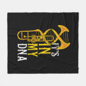 Trombone Gift Men Jazz Music Marching Band フリースブランケット (正面(横))