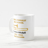 Trombone High School Band Gold Personalized コーヒーマグカップ (正面左)