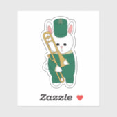 Trombone Marching Band Rabbit Green and Gold シール (シート)