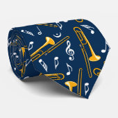 Trombone Music Notes Pattern ネクタイ (ロール)