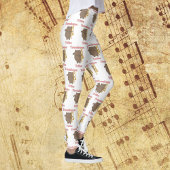 Trombone Tribe Brown Kitty Cat Pink Pattern レギンス