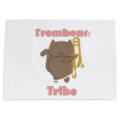 Trombone Tribe Cat Marching Band Music Design ラージペーパーバッグ (正面)