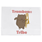 Trombone Tribe Cat Marching Band Music Design ラージペーパーバッグ (裏面)