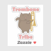 Trombone Tribe Cute Brown Cat Pink Letters シール (シート)