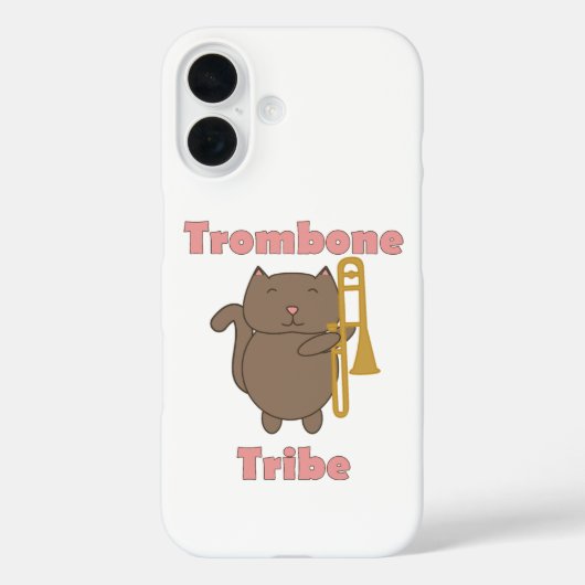 Trombone Tribe Cute Cat Musician Pink Case-Mate iPhoneケース (裏面)