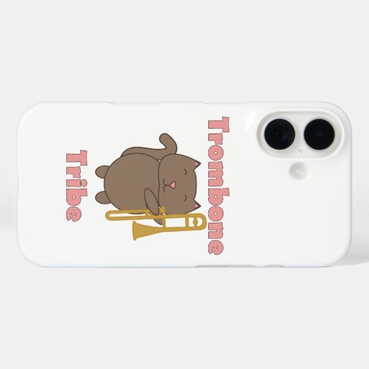 Trombone Tribe Cute Cat Musician Pink Case-Mate iPhoneケース (裏面 (横))