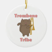 Trombone Tribe Cute Cat Pink Letterns セラミックオーナメント (正面)