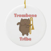 Trombone Tribe Cute Cat Pink Letterns セラミックオーナメント (裏面)