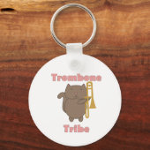 Trombone Tribe Cute Cat Pink Letters キーホルダー (正面)