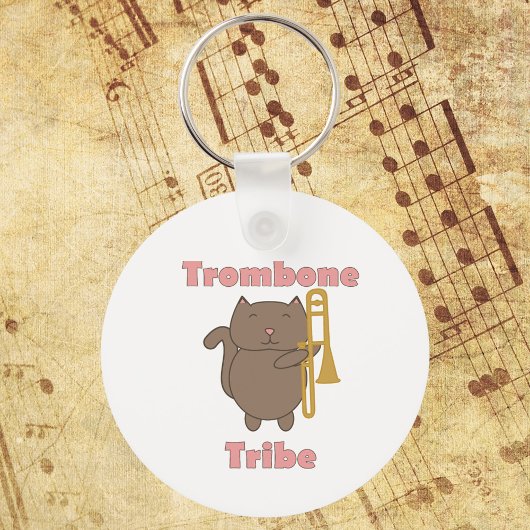 Trombone Tribe Cute Cat Pink Letters キーホルダー