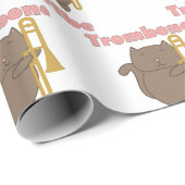 Trombone Tribe Cute Kitty Cat Pink ラッピングペーパー (ロールコーナー)