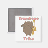 Trombone Tribe Funny Cat Pink Letters マグネット (正面/裏面)