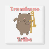 Trombone Tribe Funny Cat Pink Letters マグネット (正面)