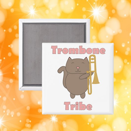 Trombone Tribe Funny Cat Pink Letters マグネット