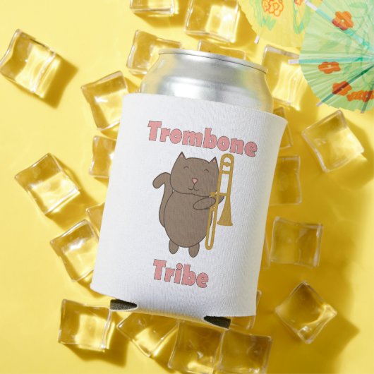 Trombone Tribe Funny Kawaii Cat Pink Letters 缶クーラー (インサイチュ 夏)