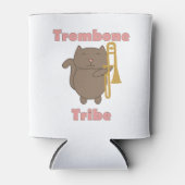 Trombone Tribe Funny Kawaii Cat Pink Letters 缶クーラー (正面)