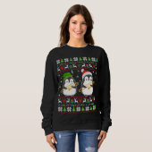 Trombone Ugly Christmas Sweater Elf Santa Penguin スウェットシャツ (正面フル)