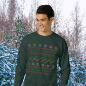 Trombone Ugly Christmas Sweater Pattern Sweatshirt スウェットシャツ