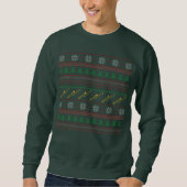 Trombone Ugly Christmas Sweater Pattern Sweatshirt スウェットシャツ (正面)